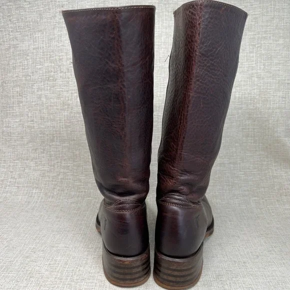 VTG 80s Frye Campus 14L Brown Leather Tall Riding Boots Womens Size 9M USA Made - Picture 6 of 14